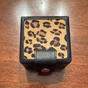 Banana Republic Leopard Print Leather Travel Box